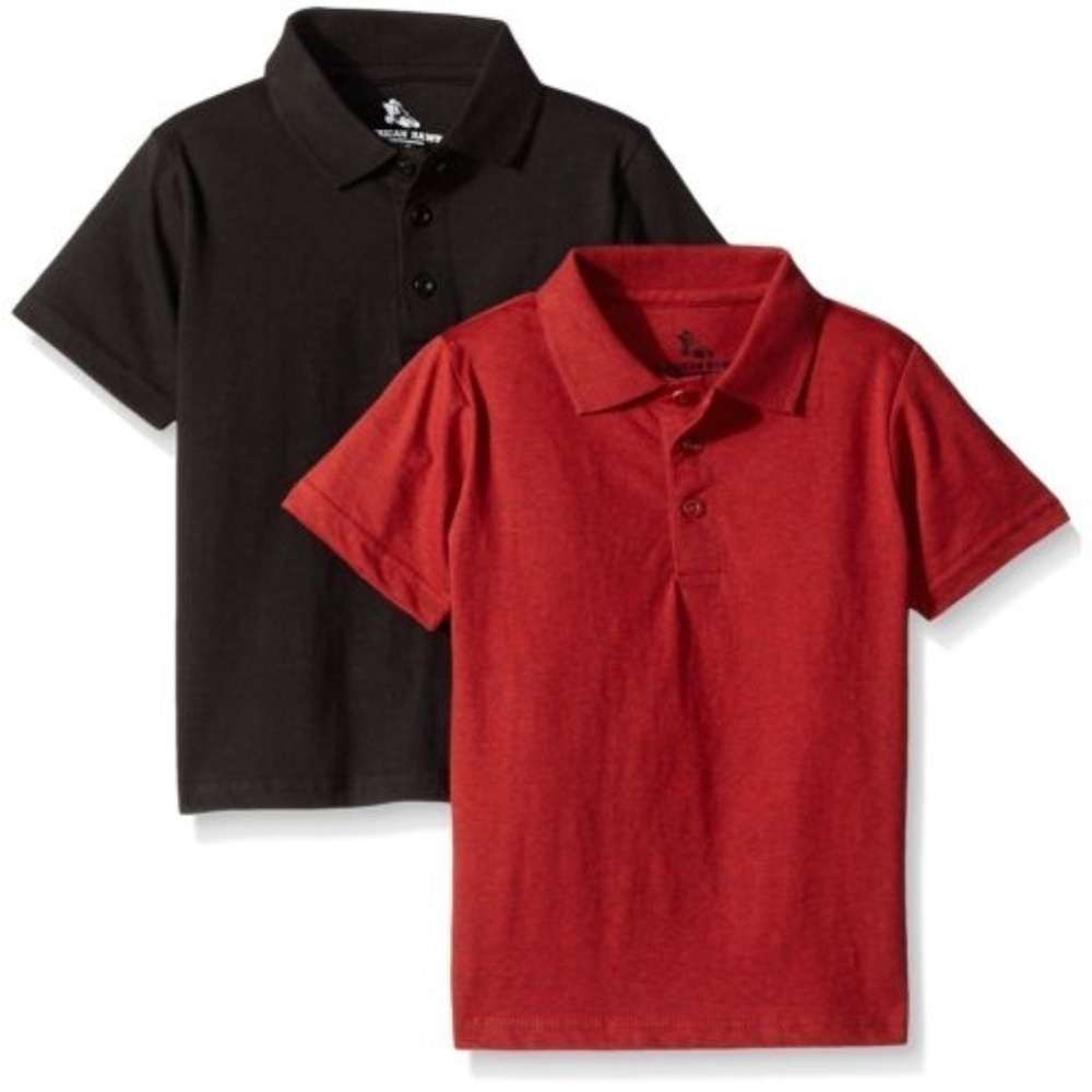 🆕 American Hawk Boys 2 Piece Pack Polo Shirt